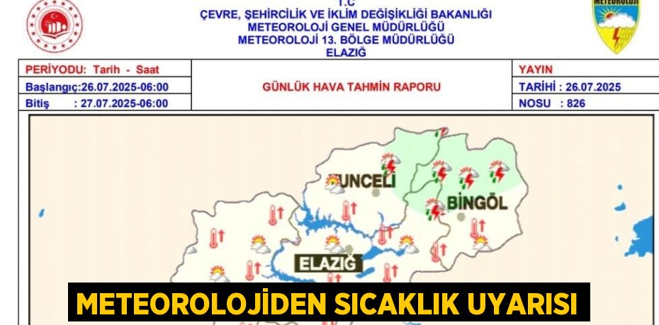 METEOROLOJİDEN SICAKLIK UYARISI