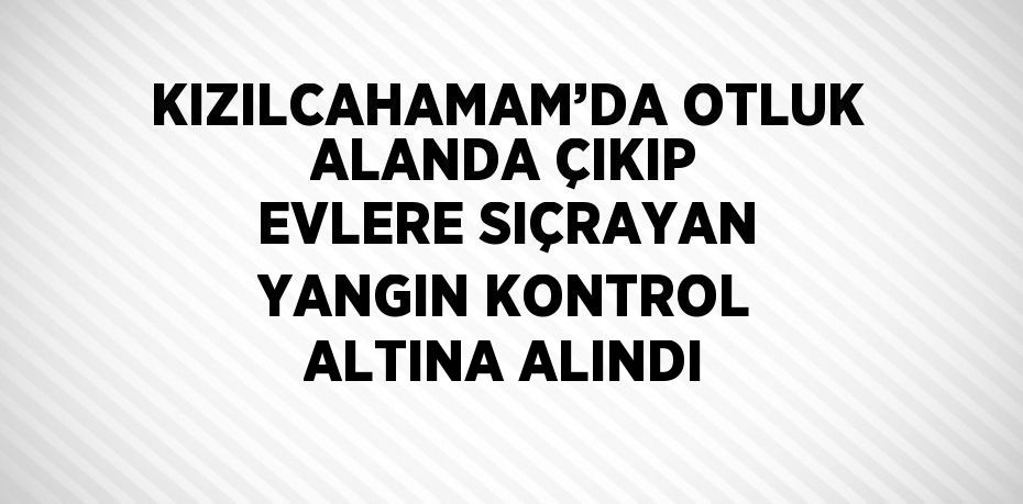 KIZILCAHAMAM’DA OTLUK ALANDA ÇIKIP EVLERE SIÇRAYAN YANGIN KONTROL ALTINA ALINDI