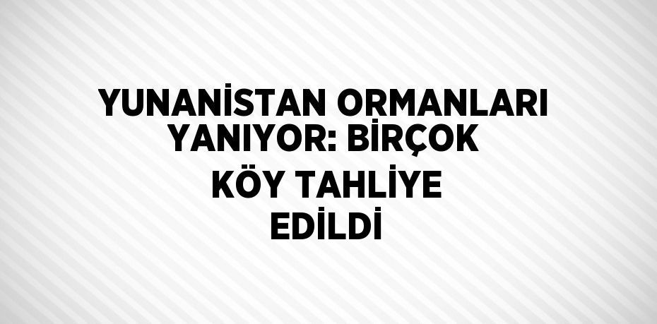 YUNANİSTAN ORMANLARI YANIYOR: BİRÇOK KÖY TAHLİYE EDİLDİ
