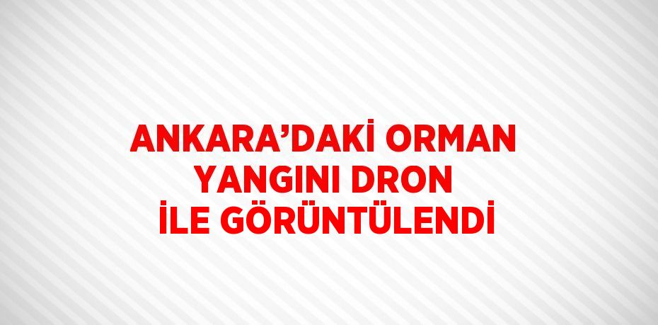 ANKARA’DAKİ ORMAN YANGINI DRON İLE GÖRÜNTÜLENDİ