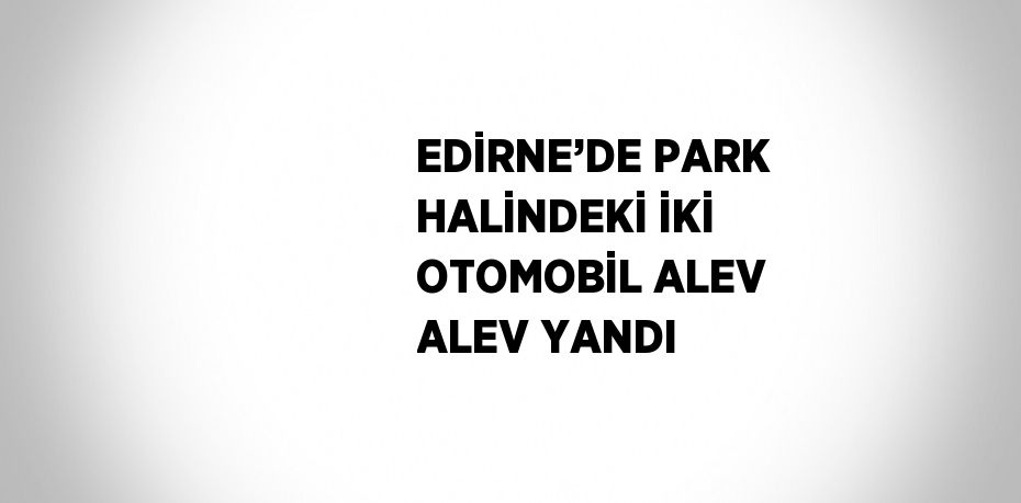 EDİRNE’DE PARK HALİNDEKİ İKİ OTOMOBİL ALEV ALEV YANDI