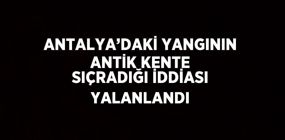 ANTALYA’DAKİ YANGININ ANTİK KENTE SIÇRADIĞI İDDİASI YALANLANDI