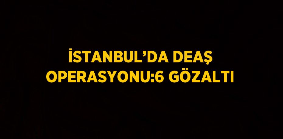 İSTANBUL’DA DEAŞ OPERASYONU:6 GÖZALTI