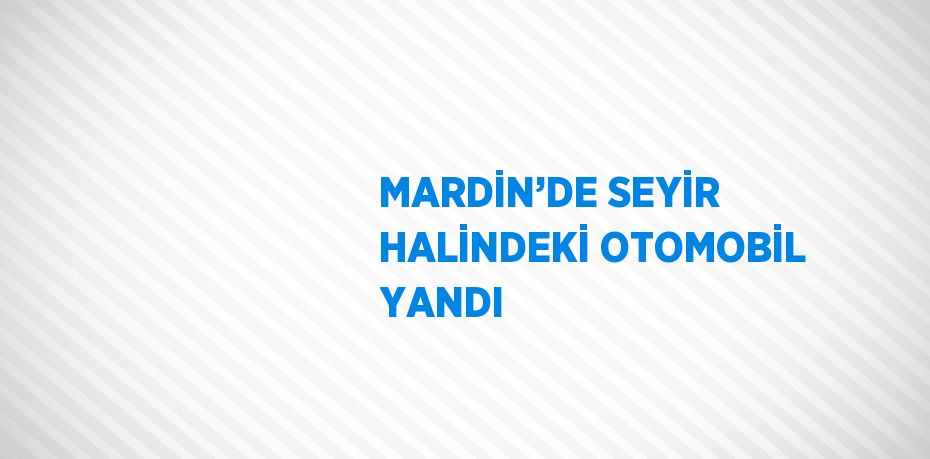 MARDİN’DE SEYİR HALİNDEKİ OTOMOBİL YANDI