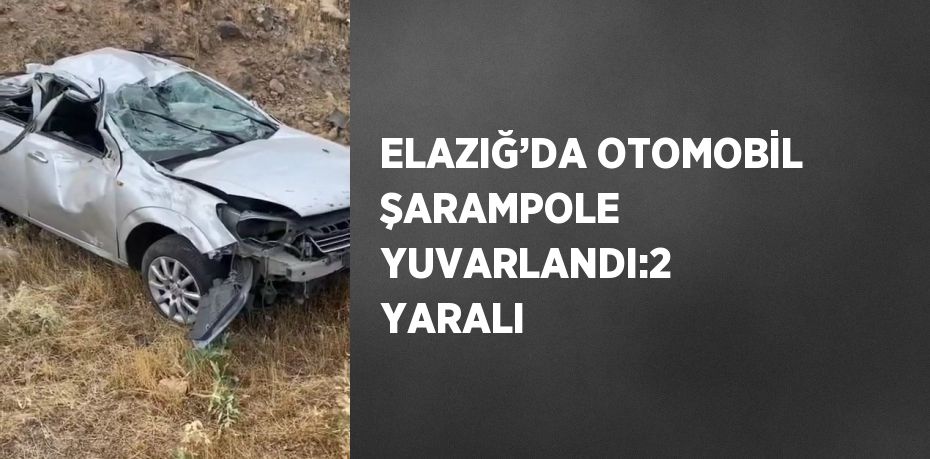 ELAZIĞ’DA OTOMOBİL ŞARAMPOLE YUVARLANDI:2 YARALI