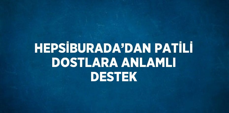 HEPSİBURADA’DAN PATİLİ DOSTLARA ANLAMLI DESTEK