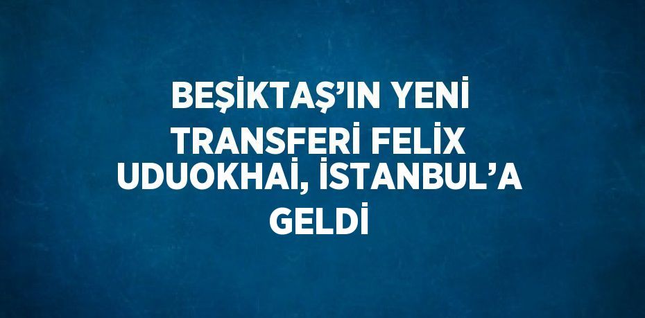 BEŞİKTAŞ’IN YENİ TRANSFERİ FELİX UDUOKHAİ, İSTANBUL’A GELDİ