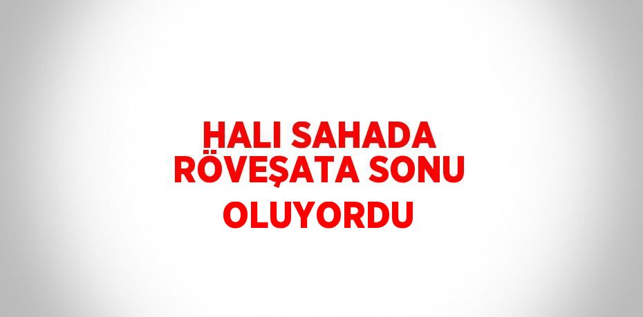 HALI SAHADA RÖVEŞATA SONU OLUYORDU