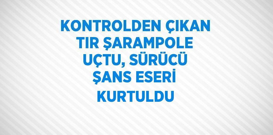 KONTROLDEN ÇIKAN TIR ŞARAMPOLE UÇTU, SÜRÜCÜ ŞANS ESERİ KURTULDU