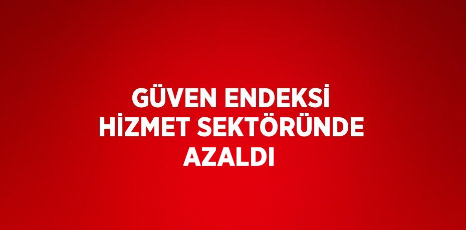 GÜVEN ENDEKSİ HİZMET SEKTÖRÜNDE AZALDI