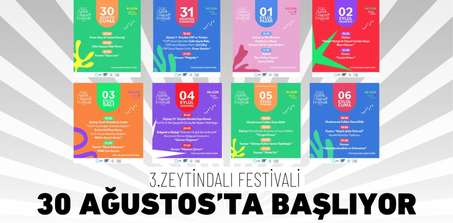 3.ZEYTİNDALI FESTİVALİ 30 AĞUSTOS’TA BAŞLIYOR