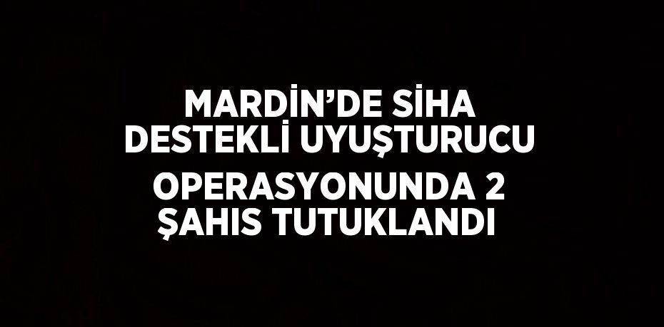 MARDİN’DE SİHA DESTEKLİ UYUŞTURUCU OPERASYONUNDA 2 ŞAHIS TUTUKLANDI