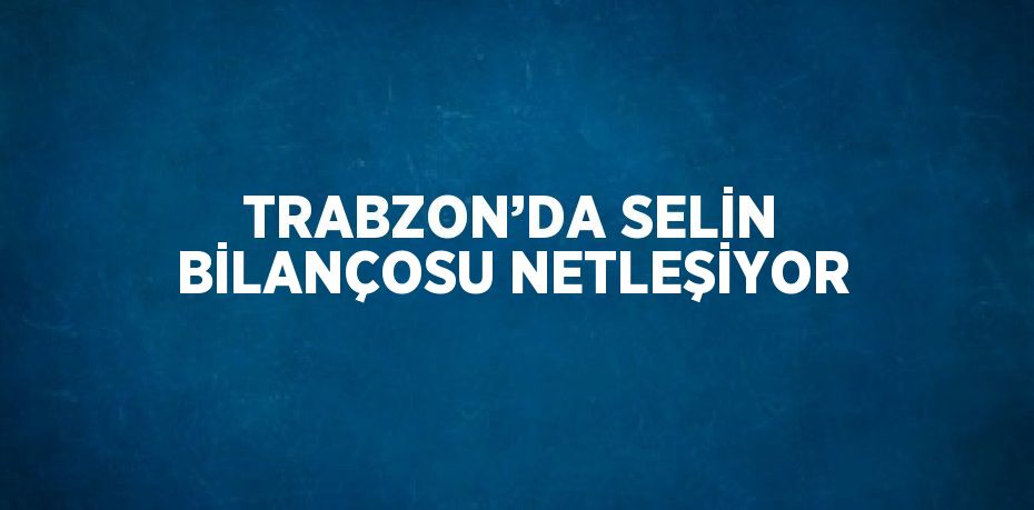 TRABZON’DA SELİN BİLANÇOSU NETLEŞİYOR