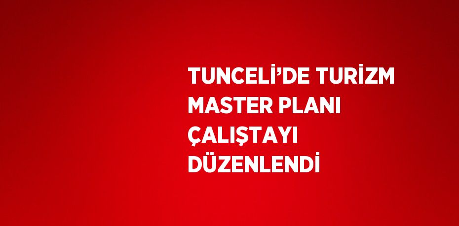 TUNCELİ’DE TURİZM MASTER PLANI ÇALIŞTAYI DÜZENLENDİ