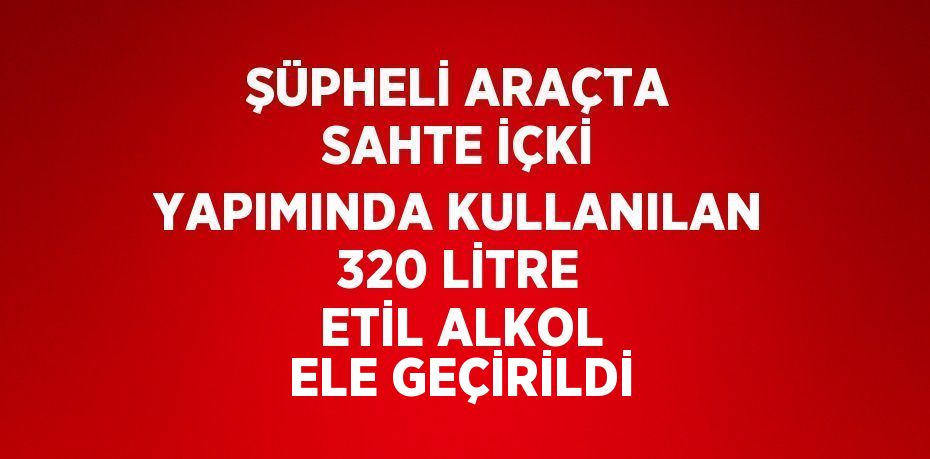 ŞÜPHELİ ARAÇTA SAHTE İÇKİ YAPIMINDA KULLANILAN 320 LİTRE ETİL ALKOL ELE GEÇİRİLDİ