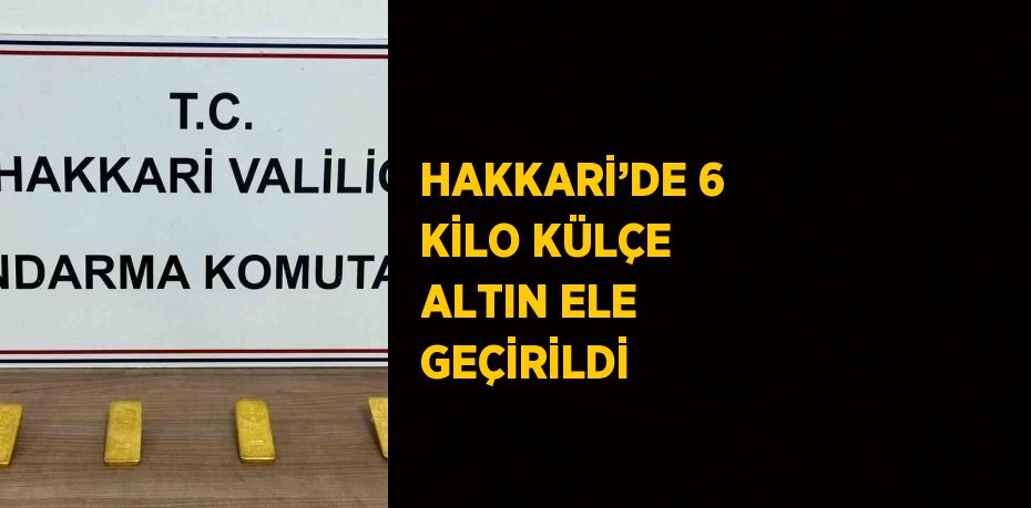 HAKKARİ’DE 6 KİLO KÜLÇE ALTIN ELE GEÇİRİLDİ