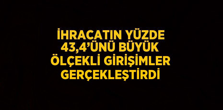 İHRACATIN YÜZDE 43,4’ÜNÜ BÜYÜK ÖLÇEKLİ GİRİŞİMLER GERÇEKLEŞTİRDİ