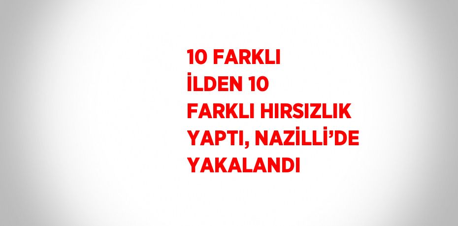 10 FARKLI İLDEN 10 FARKLI HIRSIZLIK YAPTI, NAZİLLİ’DE YAKALANDI