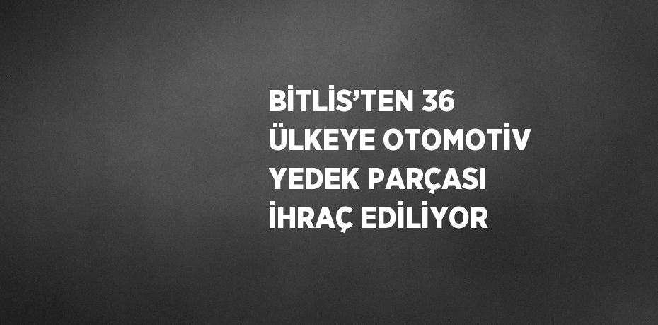 BİTLİS’TEN 36 ÜLKEYE OTOMOTİV YEDEK PARÇASI İHRAÇ EDİLİYOR