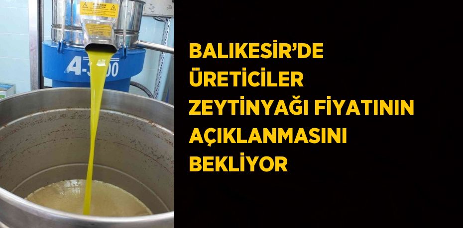 BALIKESİR’DE ÜRETİCİLER ZEYTİNYAĞI FİYATININ AÇIKLANMASINI BEKLİYOR