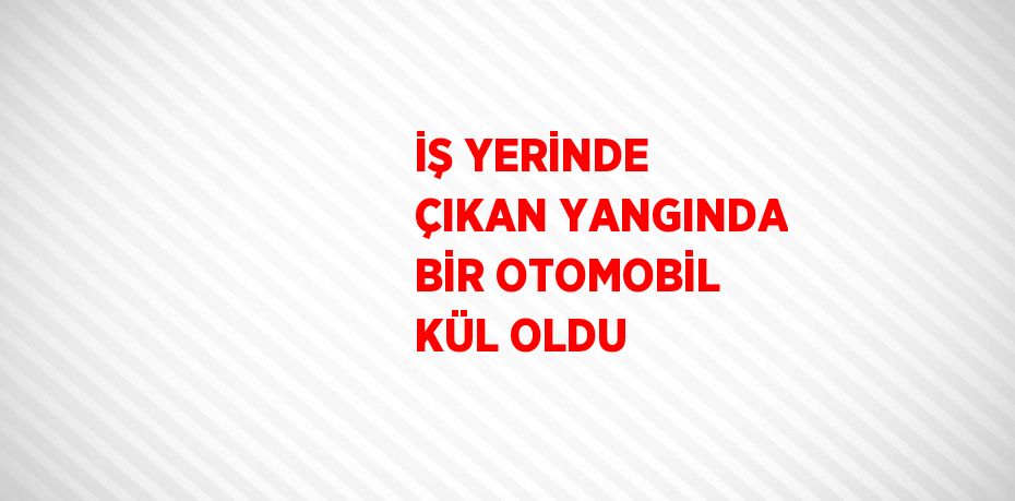 İŞ YERİNDE ÇIKAN YANGINDA BİR OTOMOBİL KÜL OLDU