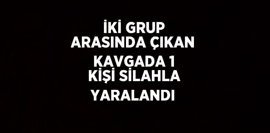 İKİ GRUP ARASINDA ÇIKAN KAVGADA 1 KİŞİ SİLAHLA YARALANDI