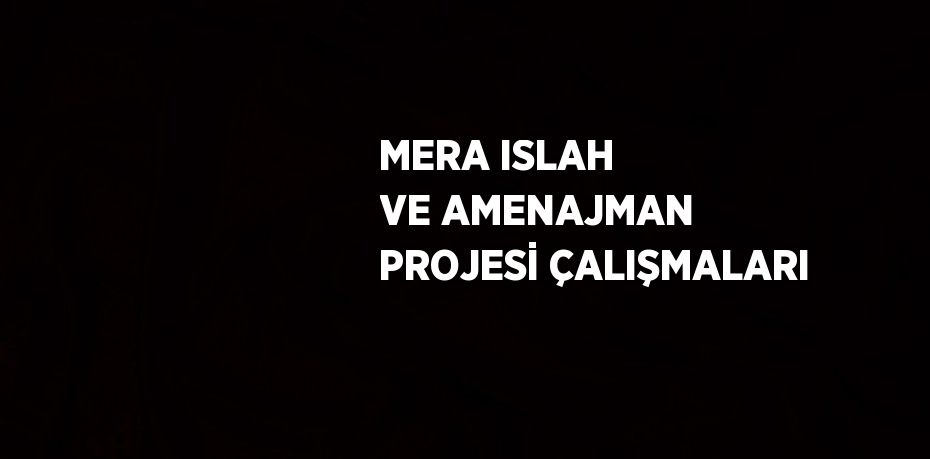 MERA ISLAH VE AMENAJMAN PROJESİ ÇALIŞMALARI