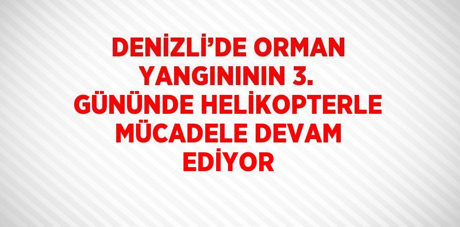 DENİZLİ’DE ORMAN YANGINININ 3. GÜNÜNDE HELİKOPTERLE MÜCADELE DEVAM EDİYOR