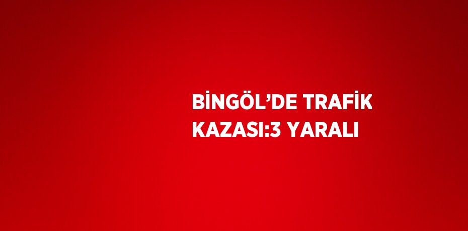 BİNGÖL’DE TRAFİK KAZASI:3 YARALI