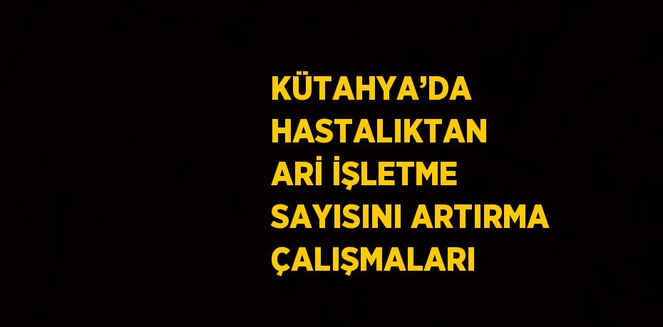 KÜTAHYA’DA HASTALIKTAN ARİ İŞLETME SAYISINI ARTIRMA ÇALIŞMALARI