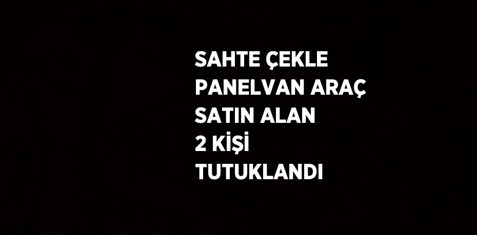 SAHTE ÇEKLE PANELVAN ARAÇ SATIN ALAN 2 KİŞİ TUTUKLANDI