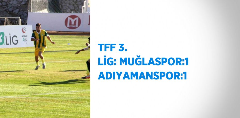 TFF 3. LİG: MUĞLASPOR:1 ADIYAMANSPOR:1