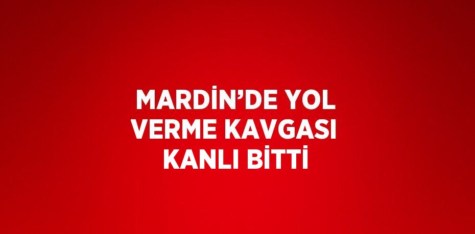 MARDİN’DE YOL VERME KAVGASI KANLI BİTTİ