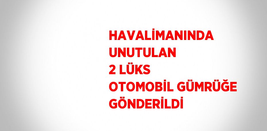 HAVALİMANINDA UNUTULAN 2 LÜKS OTOMOBİL GÜMRÜĞE GÖNDERİLDİ