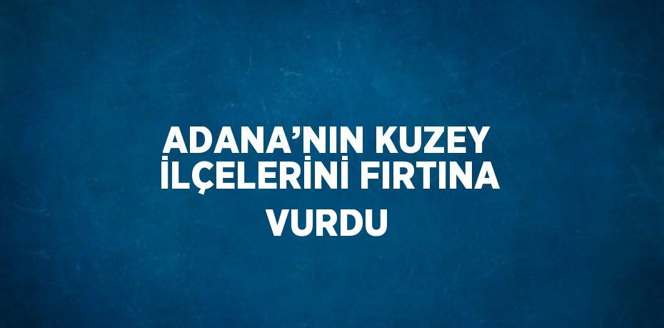ADANA’NIN KUZEY İLÇELERİNİ FIRTINA VURDU