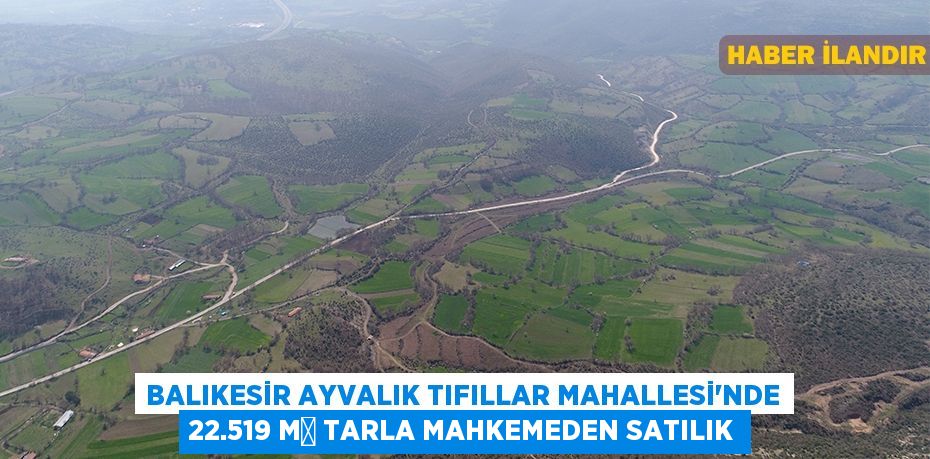 Balıkesir Ayvalık Tıfıllar Mahallesi'nde 22.519 m² tarla mahkemeden satılık