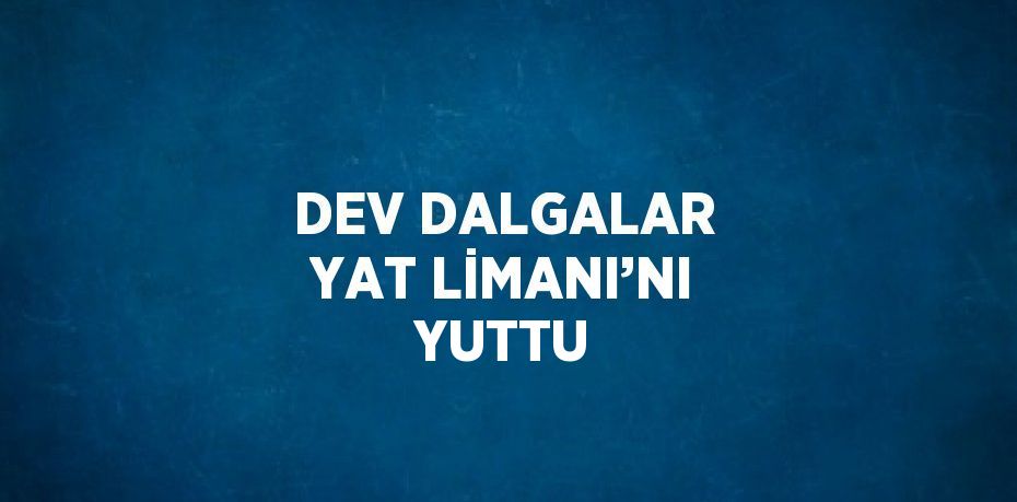 DEV DALGALAR YAT LİMANI’NI YUTTU