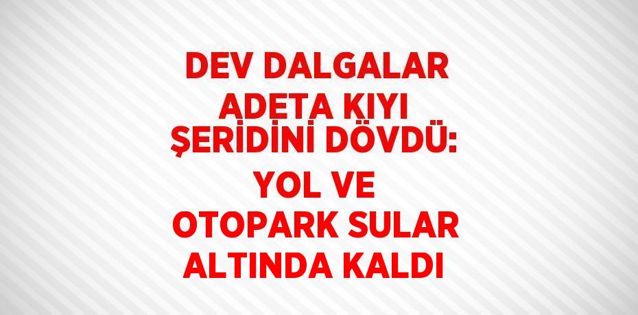 DEV DALGALAR ADETA KIYI ŞERİDİNİ DÖVDÜ: YOL VE OTOPARK SULAR ALTINDA KALDI