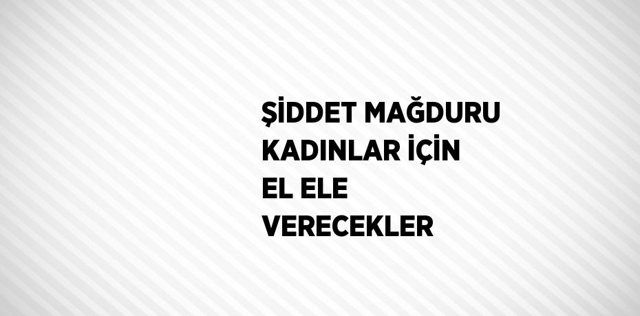 ŞİDDET MAĞDURU KADINLAR İÇİN EL ELE VERECEKLER