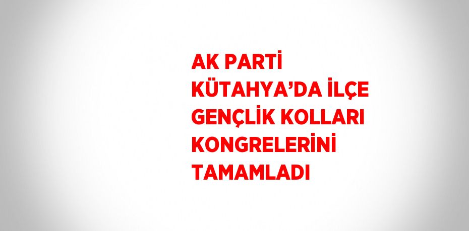 AK PARTİ KÜTAHYA’DA İLÇE GENÇLİK KOLLARI KONGRELERİNİ TAMAMLADI