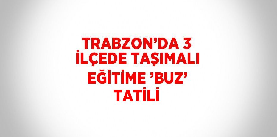 TRABZON’DA 3 İLÇEDE TAŞIMALI EĞİTİME ’BUZ’ TATİLİ