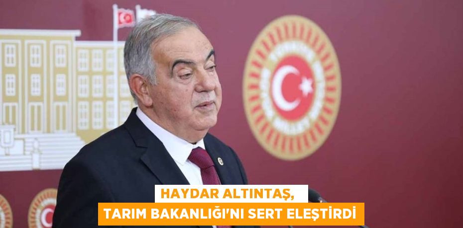 HAYDAR ALTINTAŞ,   TARIM BAKANLIĞI’NI SERT ELEŞTİRDİ