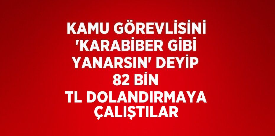 KAMU GÖREVLİSİNİ 'KARABİBER GİBİ YANARSIN' DEYİP 82 BİN TL DOLANDIRMAYA ÇALIŞTILAR