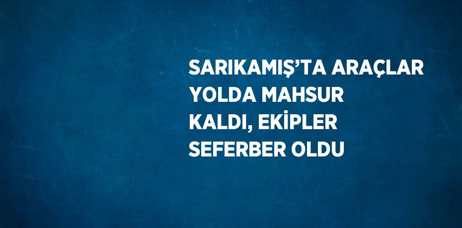 SARIKAMIŞ’TA ARAÇLAR YOLDA MAHSUR KALDI, EKİPLER SEFERBER OLDU