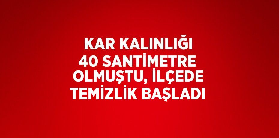 KAR KALINLIĞI 40 SANTİMETRE OLMUŞTU, İLÇEDE TEMİZLİK BAŞLADI