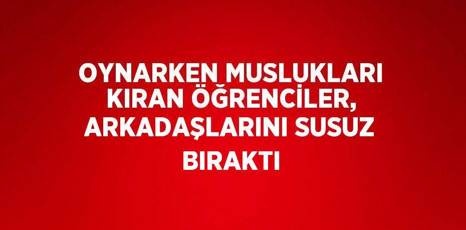 OYNARKEN MUSLUKLARI KIRAN ÖĞRENCİLER, ARKADAŞLARINI SUSUZ BIRAKTI