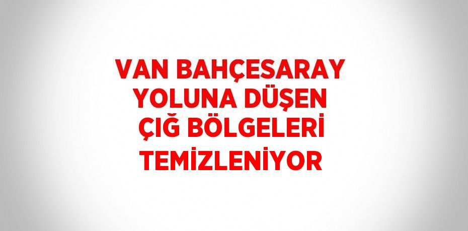 VAN BAHÇESARAY YOLUNA DÜŞEN ÇIĞ BÖLGELERİ TEMİZLENİYOR