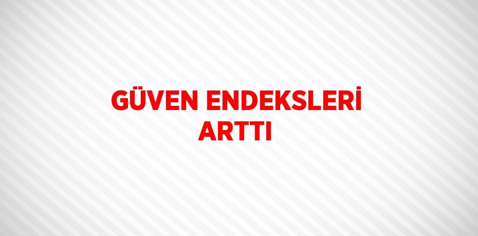 GÜVEN ENDEKSLERİ ARTTI