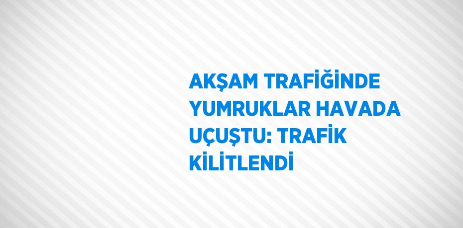 AKŞAM TRAFİĞİNDE YUMRUKLAR HAVADA UÇUŞTU: TRAFİK KİLİTLENDİ