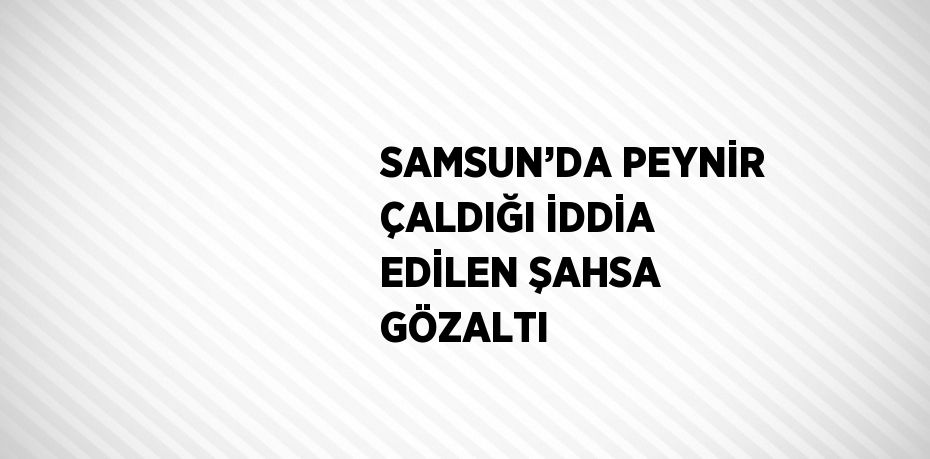 SAMSUN’DA PEYNİR ÇALDIĞI İDDİA EDİLEN ŞAHSA GÖZALTI